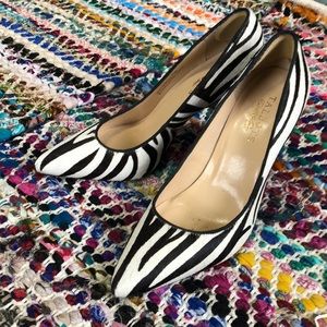 Zebra calf hair heels